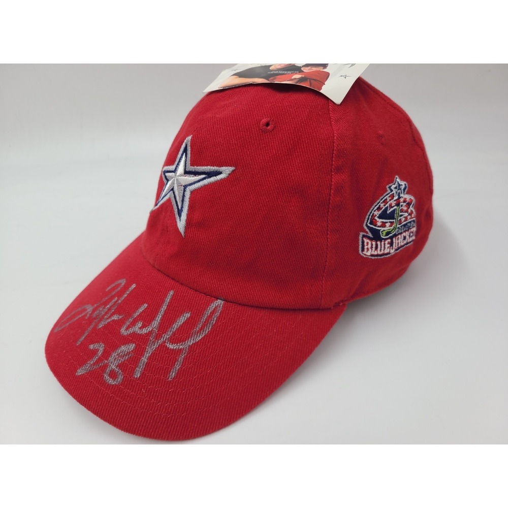 Vintage Columbus Blue Jackets Tyler Wright Signed Autographed Hat Cap Men‎ NHL